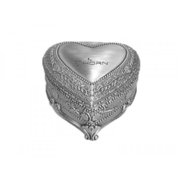 Metal heart-shaped jewelry box in pewter plated #2...